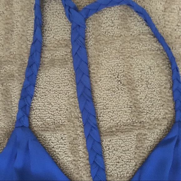 loverich cobalt blue, sleeveless romper, Large. - Picture 3 of 7